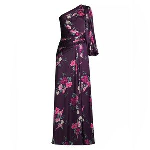 🥳XL NWT Mac Duggal Floral One-Shoulder Gown